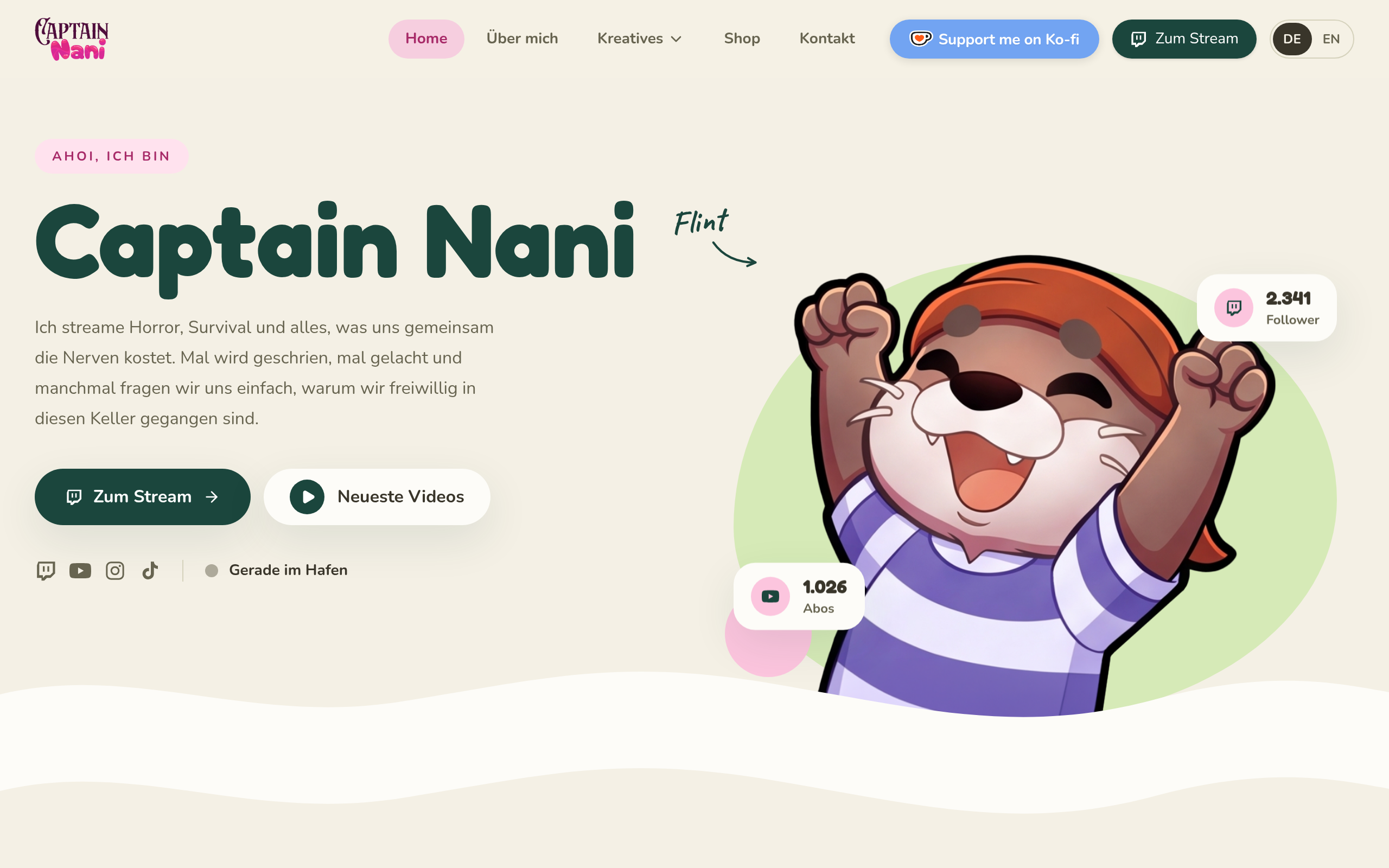 Captain Nani Website & Twitch-Bot